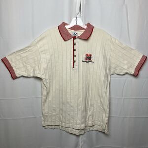 Vintage Dynasty Nebraska Cornhusker Waffel Embroider Polo Shirt Mens XL 1997